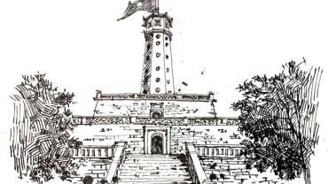 Ký họa Cột cờ Hà Nội