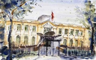 Ký họa Nhà khách Chính phủ - Hà Nội